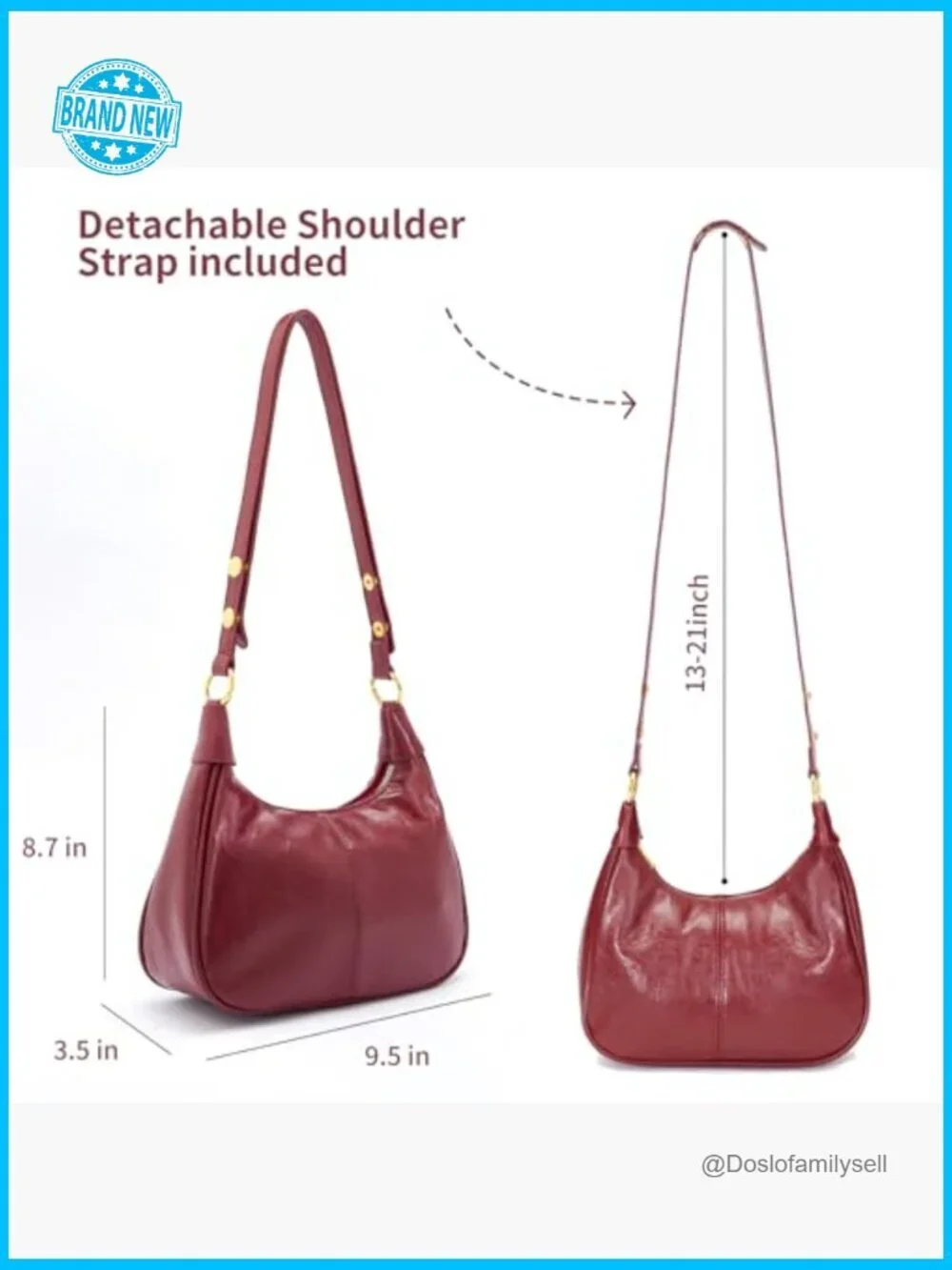 Small Hobo Bag Crescent Shaped Retro Tote Mini Crossbody Purse with Zipper